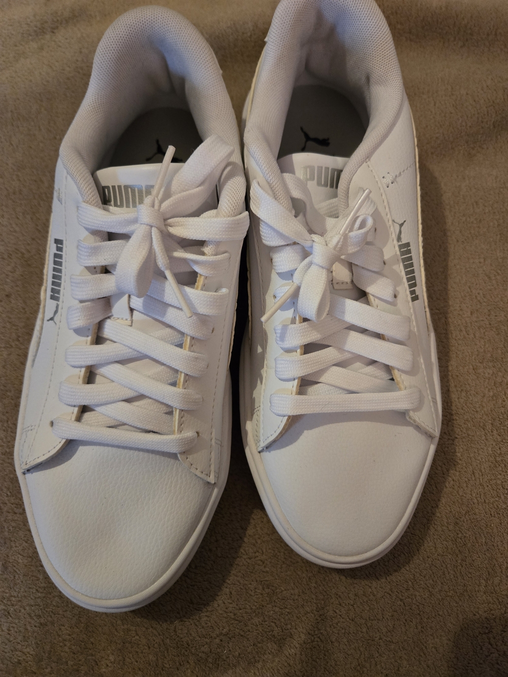 Puma White Low Top Athletic Sneakers